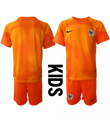 Frankrike Keeper Hjemmedraktsett Barn VM 2022 Kortermet (+ Korte bukser)